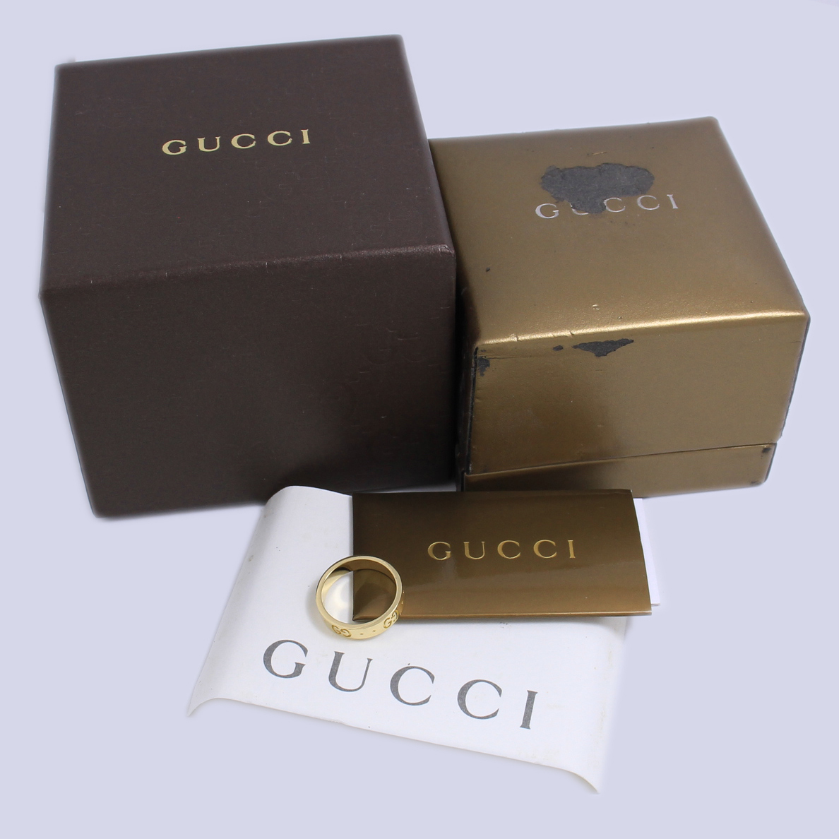 グッチ　GUCCI　アイコンリング　K18YG　#7　金無垢　保証書付_画像9