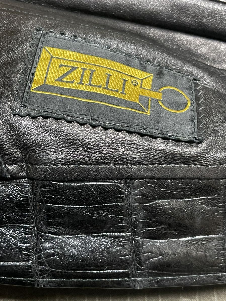 ジリーZILLIワニ革×レザー靴シューズ バッグ鞄クロコダイル鰐クロコ