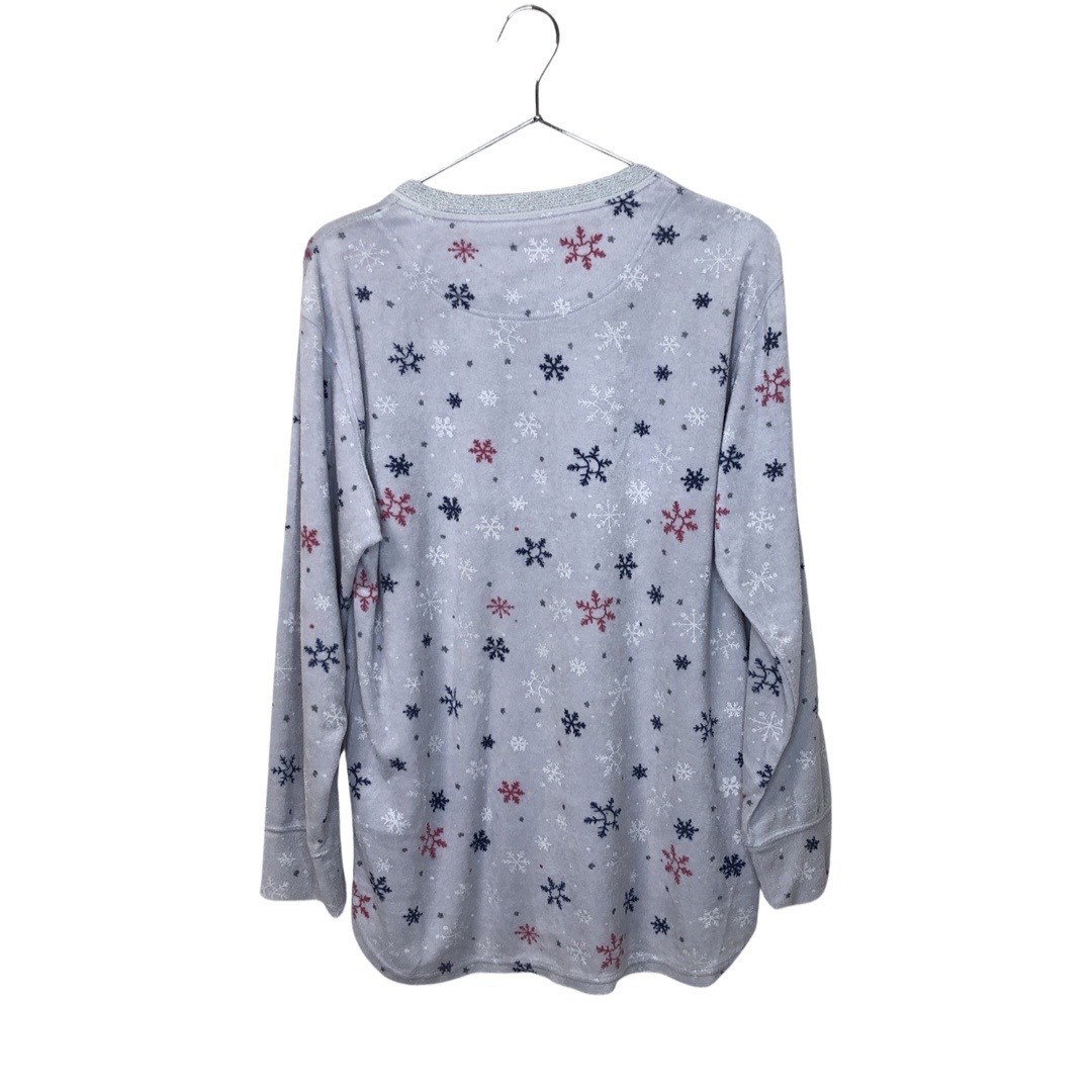 ★ツモリチサト スリープ tsumori chisato SLEEP ★総柄 雪柄 セットアップ パジャマ 前開き size L 管:D:06_画像3