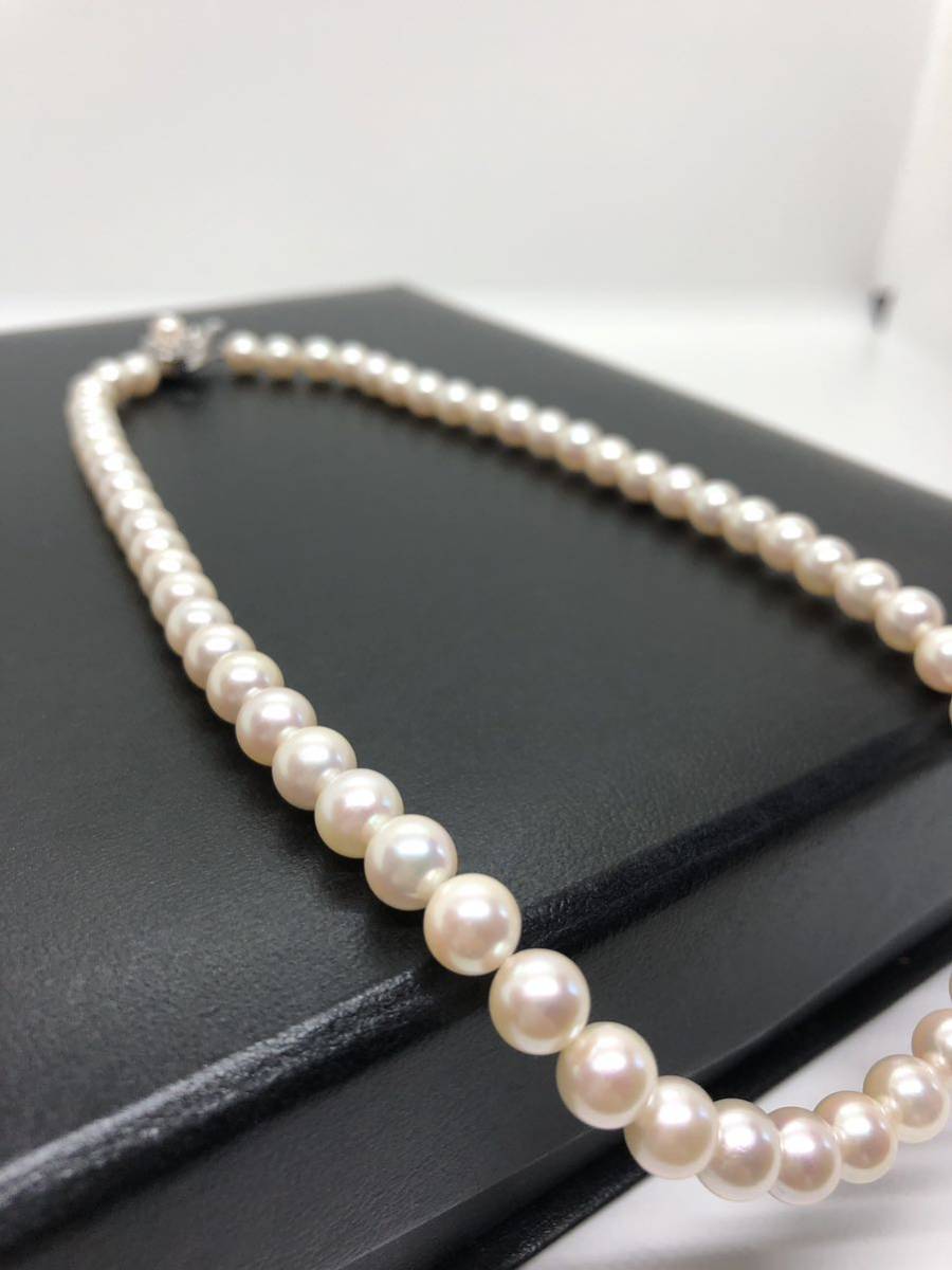 アコヤ真珠 本真珠 真珠ネックレス SILVER シルバー 7mm-7.5mm 鑑別書