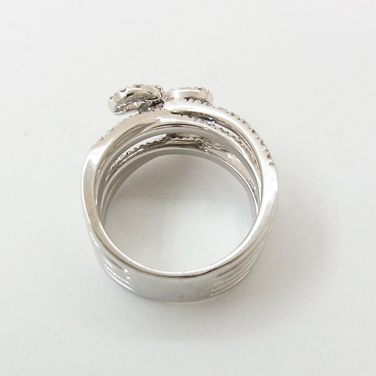 上品】 10.9g リボンリング 750 ポンテヴェキオ D0.91ct ○ 指輪