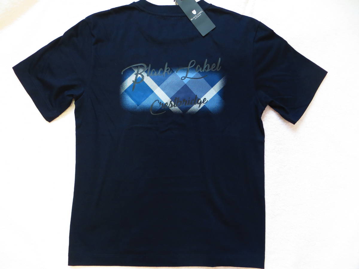 紺★新品タグ★ブラックレーベル BLACK LABEL CRESTBRIDGE クレストブリッジチェックバックプリントT Tシャツ グラデーション状チェック柄 紺★新品タグ★ブラックレーベル BLACK LABEL CRESTBRIDGE クレストブリッジチェックバックプリントT Tシャツ グラデーション状チェック柄