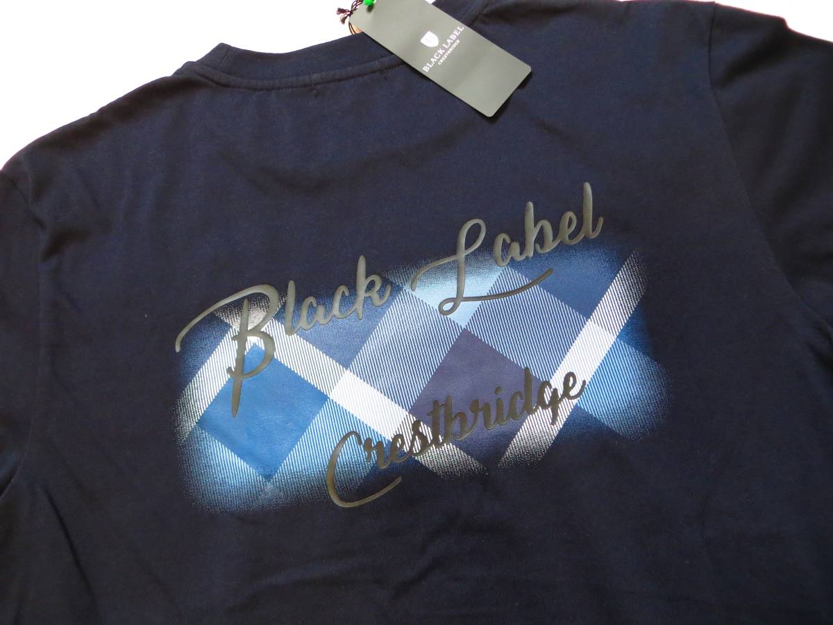 紺★新品タグ★ブラックレーベル BLACK LABEL CRESTBRIDGE クレストブリッジチェックバックプリントT Tシャツ グラデーション状チェック柄 紺★新品タグ★ブラックレーベル BLACK LABEL CRESTBRIDGE クレストブリッジチェックバックプリントT Tシャツ グラデーション状チェック柄