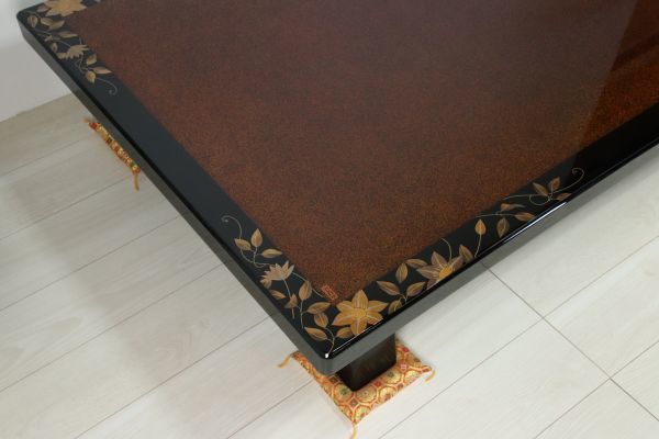 殿堂 BA128 ローテーブル 座卓 花蒔絵 漆塗 輪島塗 名工 木谷信夫作