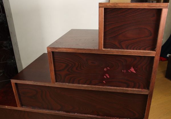 BE126 時代家具 木製 階段箪笥 民芸家具 和モダン 店舗什器 インテリア