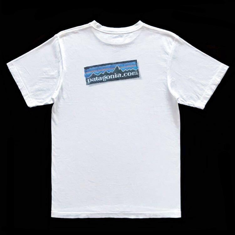 00s patagonia パタゴニア URLロゴ 両面プリント Tシャツ 半袖 white size S 希少 patagonia.com P6ロゴ フィッツロイラベル 転写プリント