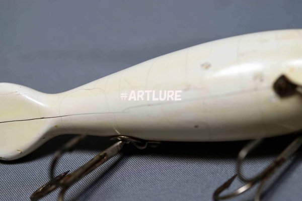 VINTAGE HEDDON SPINDIVER C1919 WOODEN GLASSEYE LURE USA #CHIPPEWA #VINTAGELURE #WOODENLURE_画像4