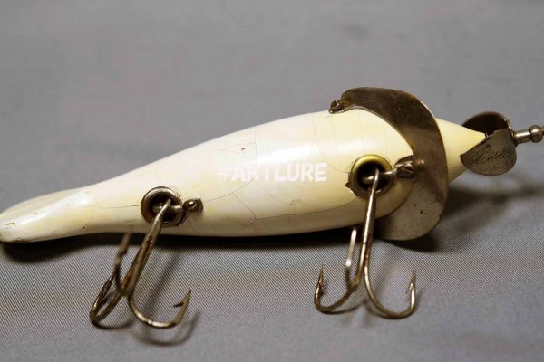 VINTAGE HEDDON SPINDIVER C1919 WOODEN GLASSEYE LURE USA #CHIPPEWA