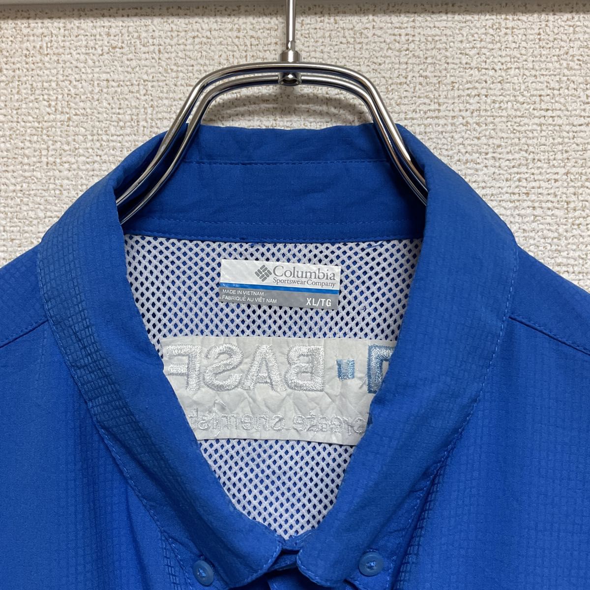 【古着】Columbia コロンビア　PFG 企業ロゴ　フィッシングシャツ　半袖