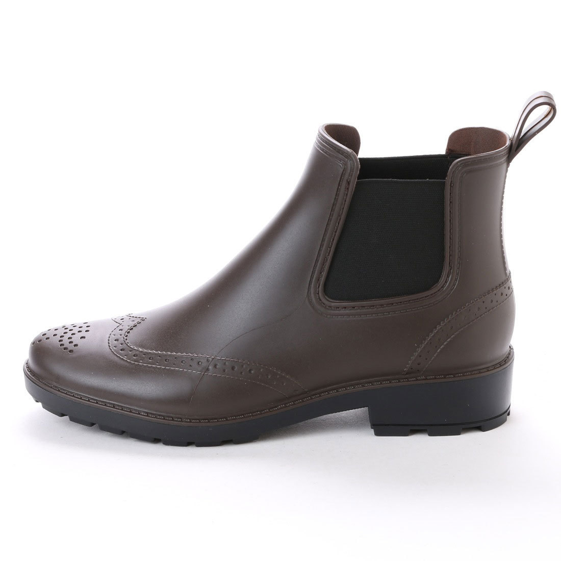 [ new goods unused ] side-gore rain boots Brown men's M tea color 16033