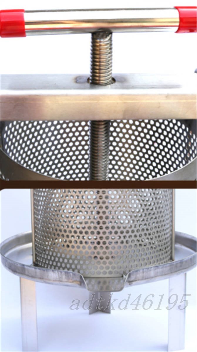 高品質 ステンレス鋼蜂蜜機 ワックスプレス機 蜂パラフィンワックス押えマシン 蜂蜜抽出 絞り機 手動 養蜂機器_画像3