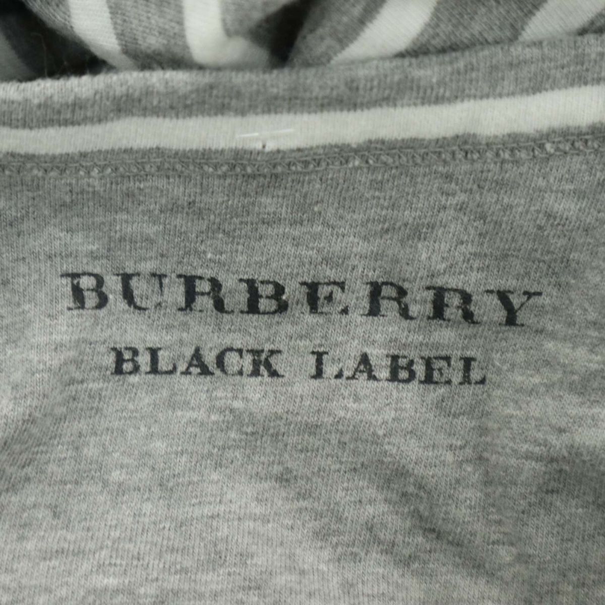 BURBERRY BLACK LABEL バーバリー ブラックレーベル ホース刺繍★ ボーター 半袖 カットソー Tシャツ Sz.2　メンズ 日本製　A3T07357_6#D_画像6