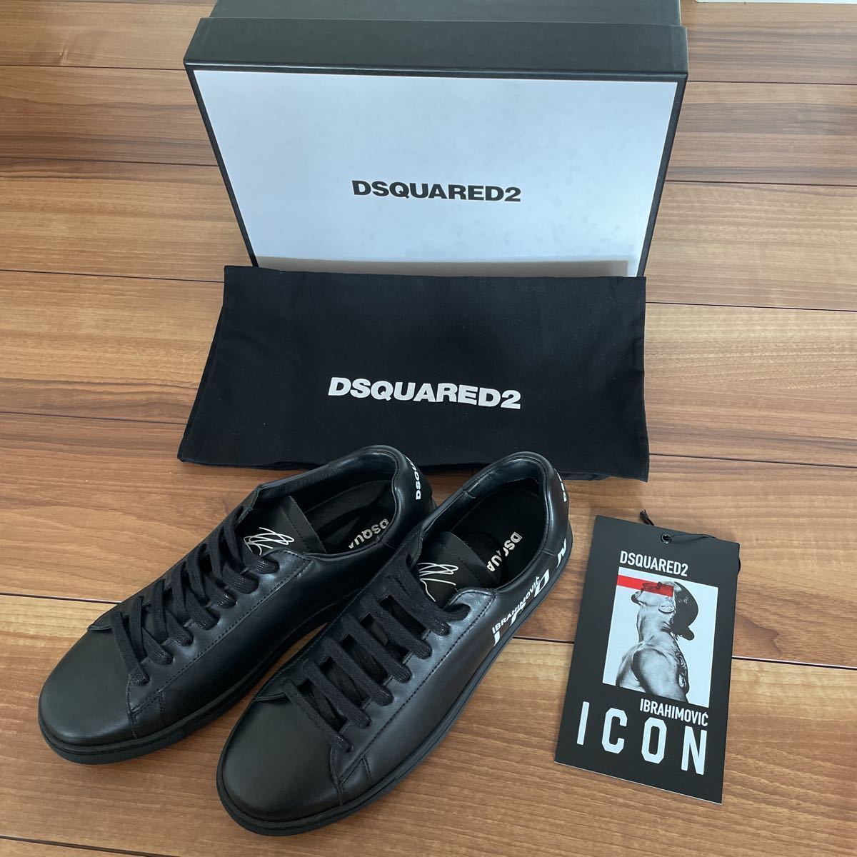 正規品 未使用 黒 26cm 41 DSQUARED2 ICON Ibra コラボ スニーカー ディースクエアード シューズ 靴 イブラヒモヴィッチ ブランド 高級 17_画像1