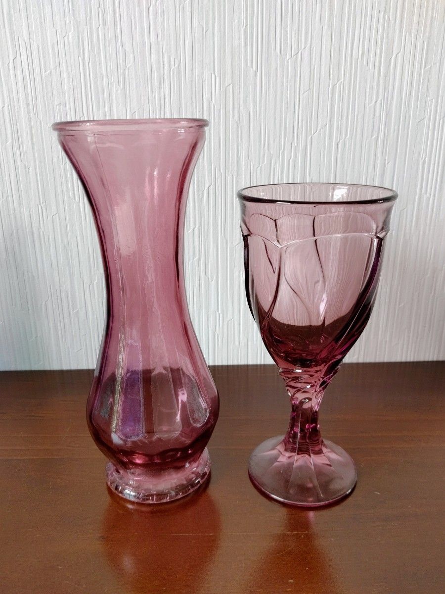 昭和 レトロ   ゴブレット   水挿し   フラワーベース   花瓶   ワイングラス セット
