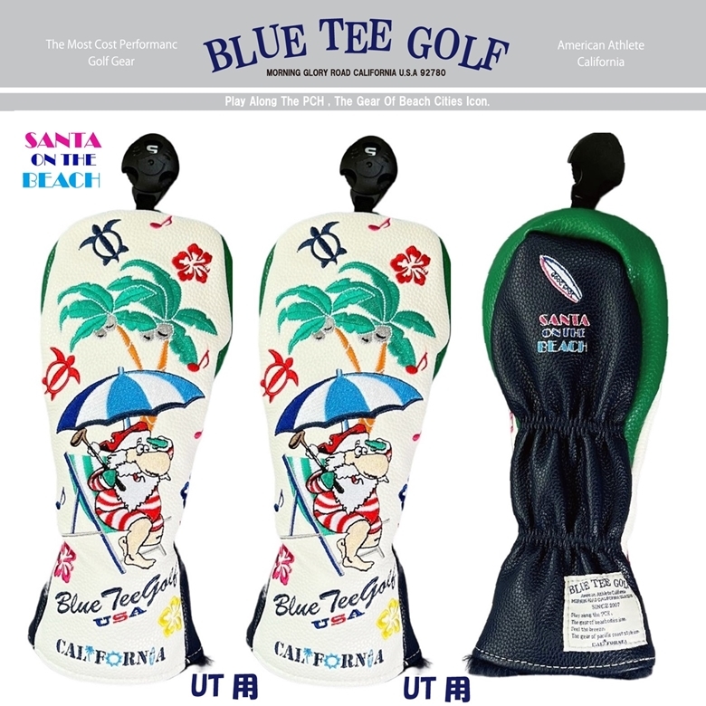 □ 送料無料 2本セットUT-ブルーティーゴルフ【サンタ オン ザビーチ SANTA ON THE BEACH】ユーティリティ用カバー BLUE TEE GOLF SHC-001