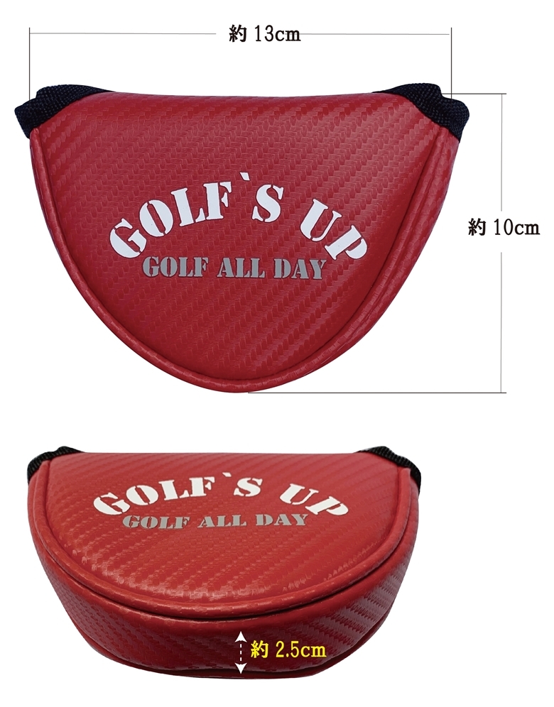 ■2送料無料:BMS【GOLF`S UP】ゴルフズ　アップ 【レッド：Bタイプ】マレット型パター用ヘッドカバー GMPC-003_画像7