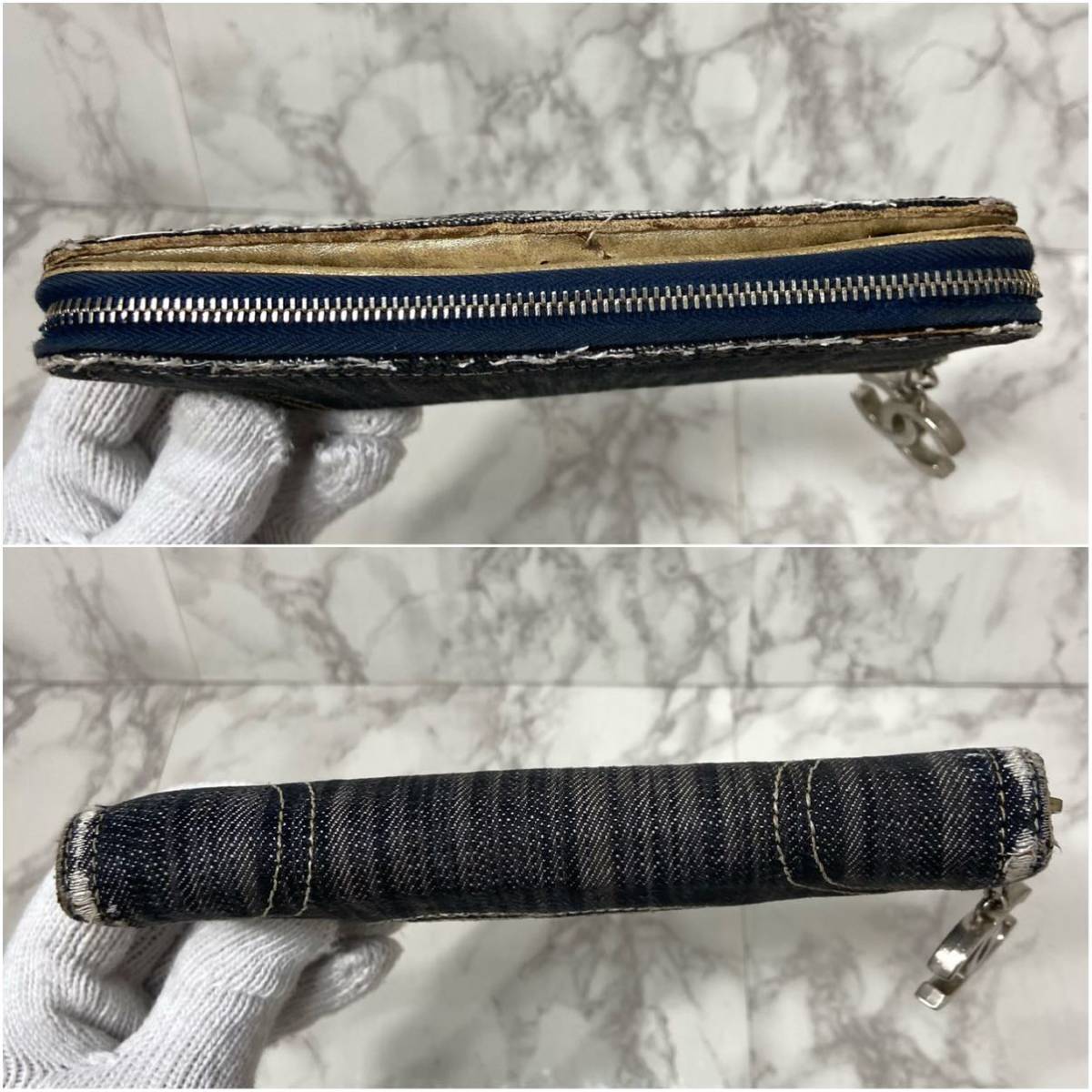 ☆希少☆CHANEL デニム スパークリングゴールド 長財布 ココマーク