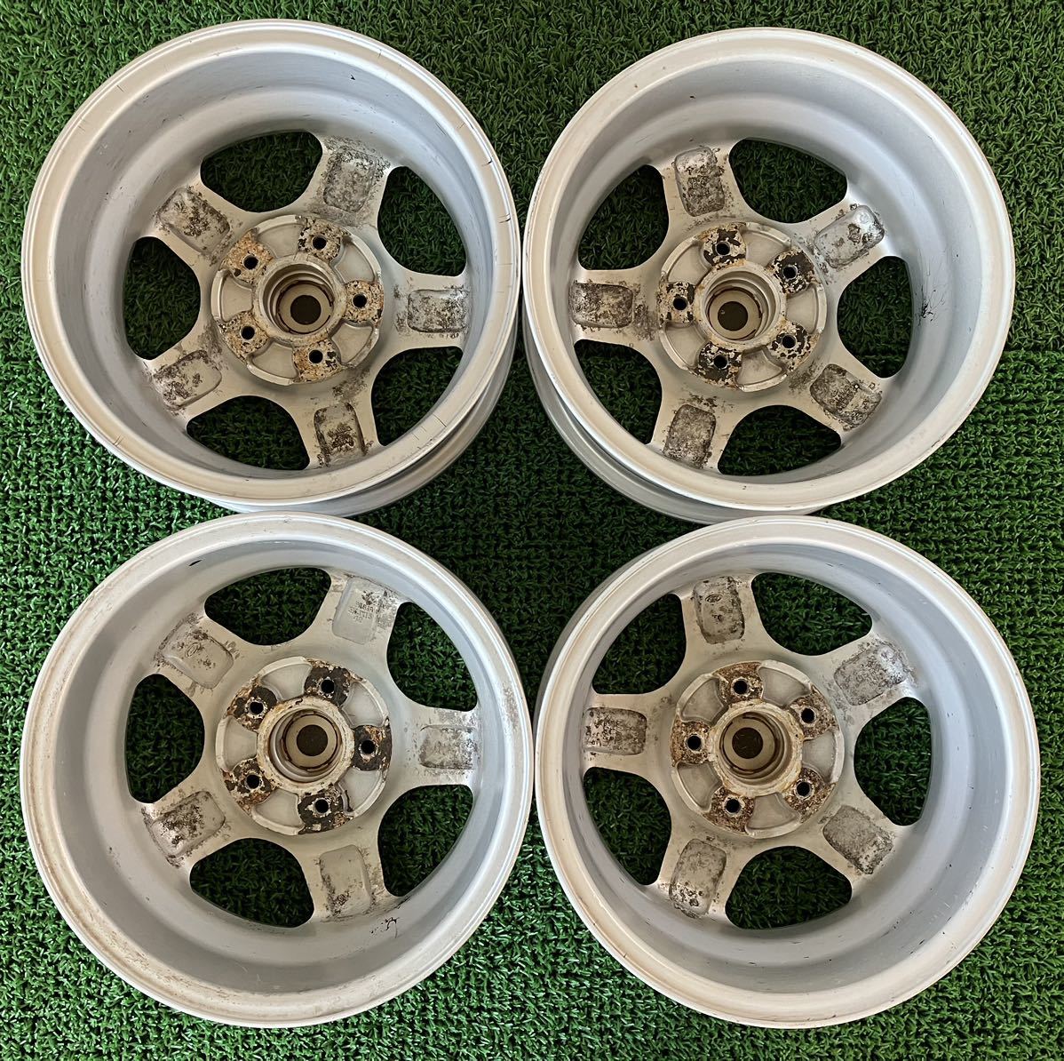 ★パジェロミニ用 社外ホイール MINI SPOKE 15インチ 15×5.5J +42 PCD114.3 5H ハブ:約67mm 4本Set 中古 ★腐食劣化有 ★送料無料_画像2