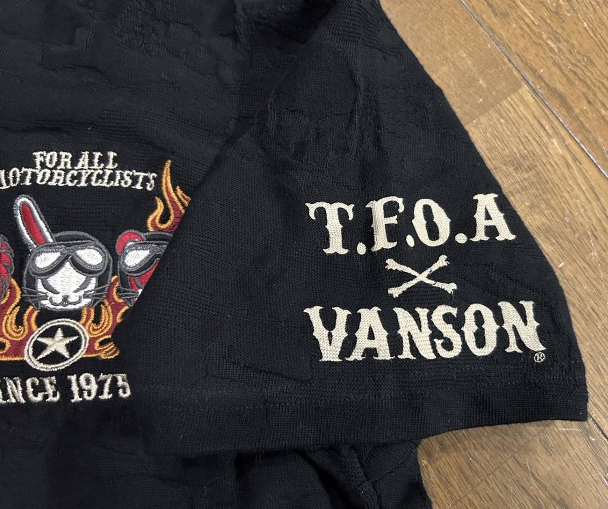 ＊バンソン VANSON×T.F.O.A デスラビット バイク 刺繍 ジャドー カモ 半袖 Tシャツ トップス M　　　　 BJBC.C_画像6