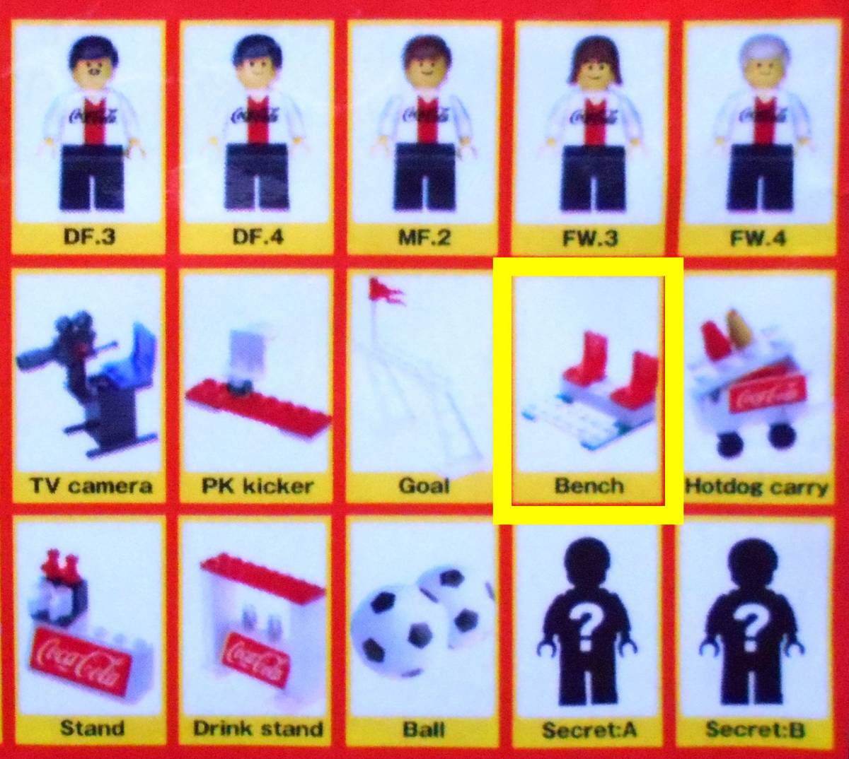 [ new goods!!] LEGO 4461 Coca Cola original soccer collection Bench bench Lego 2002 year block figure not for sale 