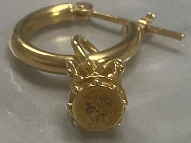 ジャスティンデイビスJustinDavisクラウンフープピアスK18イエロー