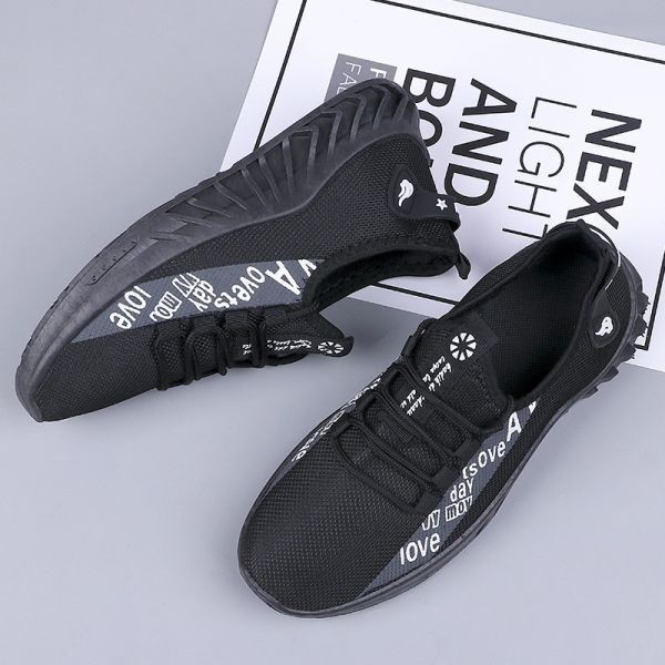 靴 【 s17 黒 24.5cm】メンズ ローカット スニーカー メッシュ ランニング フィットネス ウォーキング 通気性 ブラック_画像3