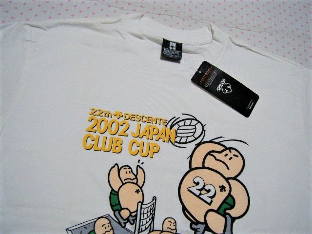  Descente DESCENTE 22th 2002 JAPAN CLUB CUP собрание открытие память принт футболка * хлопок футболка белый цвет размер L черепаха /ta-toru. рисунок принт 
