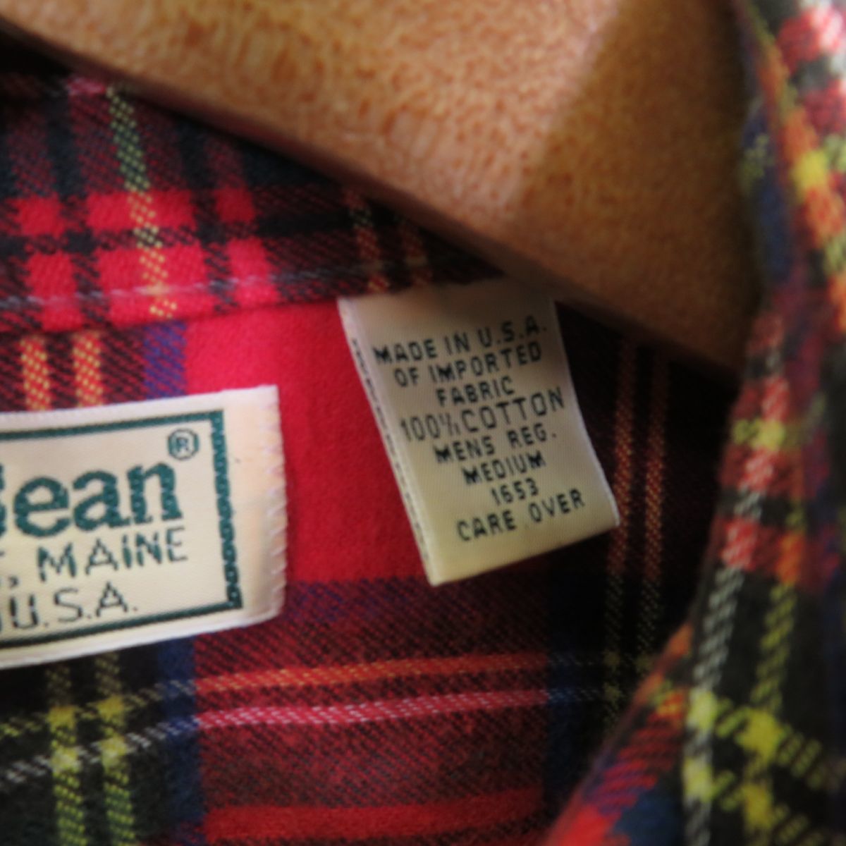 90s L.L.Bean USA製 タータンチェック ネルシャツ sizeM/エルエルビーン 　0605_画像4