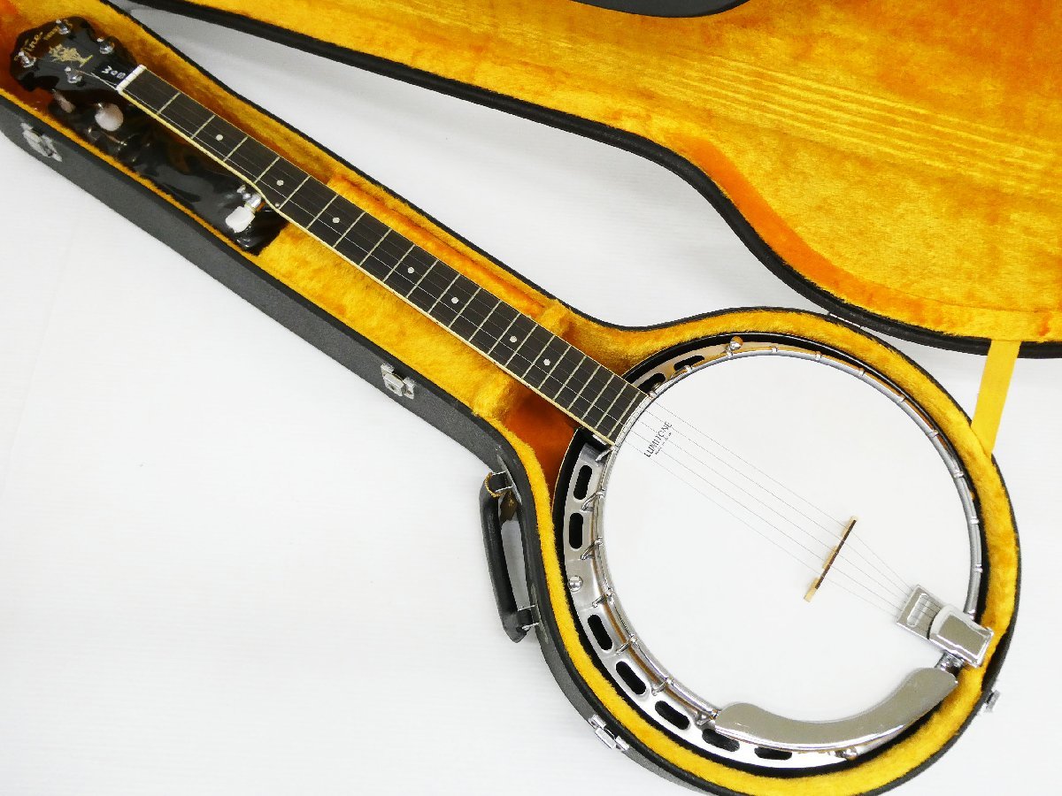 ○ 美品!! Vine Banjo カスタム CUSTOM バイン 5弦バンジョー ハードケース付き 鍵あり ストラップ付 弦楽器 楽器の画像1