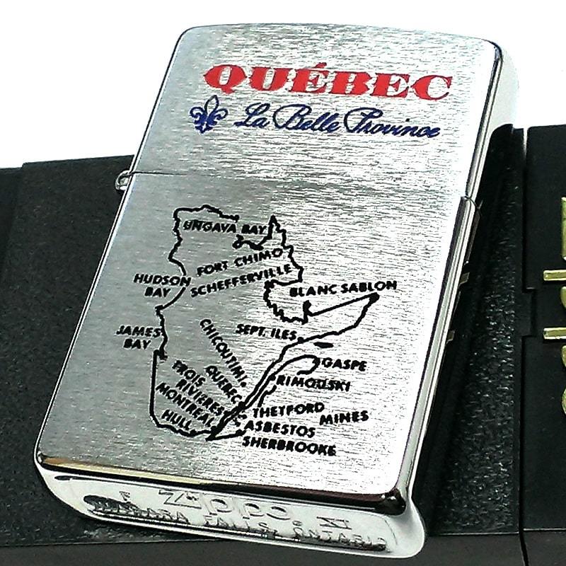 ZIPPO カナダ製 1995年製 ケベック州 オンタリオ製 地図 廃盤 ヴィンテージ レア ジッポ ライター シルバー ギフト