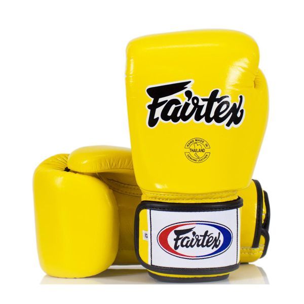 新品 Fairtex フェアテックス 本革性 レザー グローブ BGV1 イエロー 10oz ムエイタイ ボクシング キックボクシング MMA 格闘技 Glovesの画像1