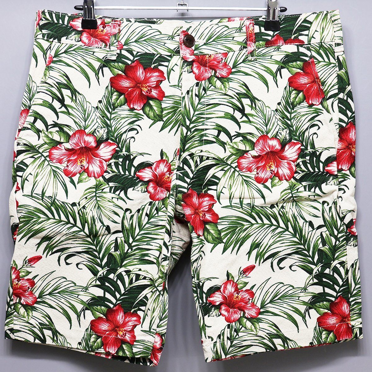 FOB FACTORY (エフオービーファクトリー) FLOWER WORK SHORTS / フラワー ワークショーツ #F4141 美品 ホワイト size L / ショートパンツ_画像2