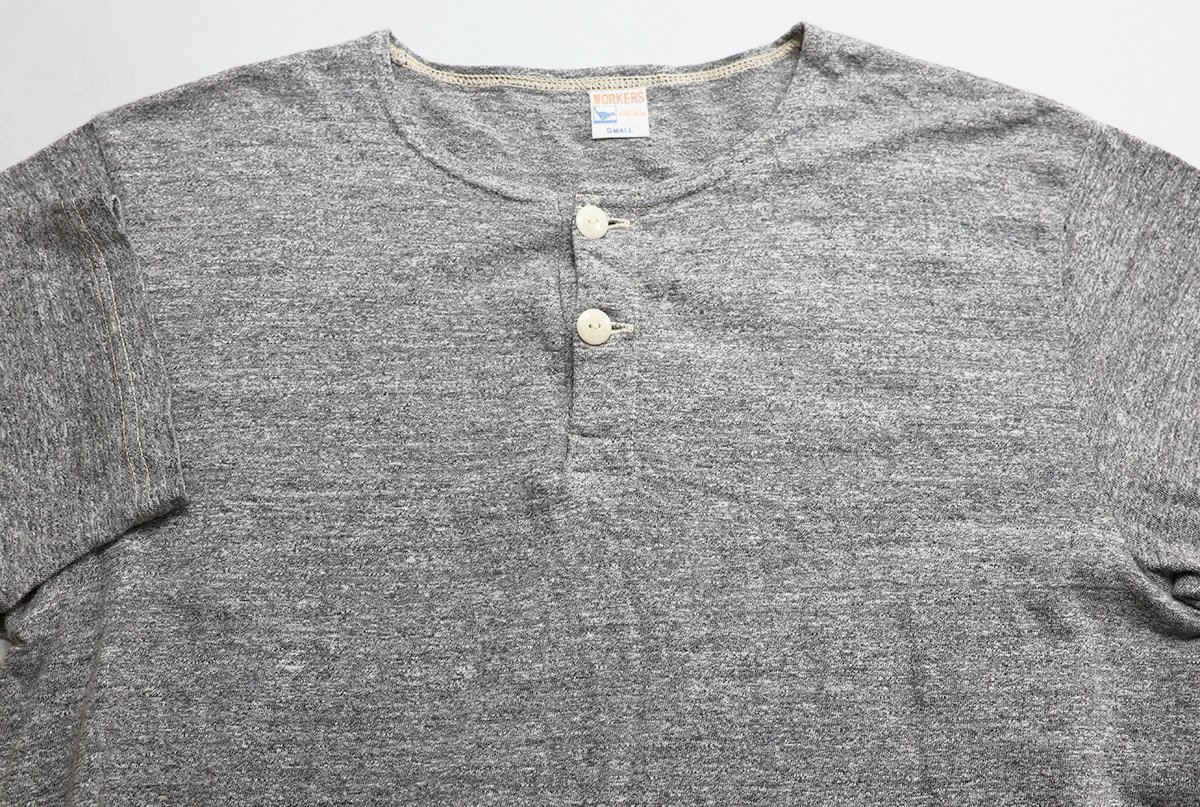 WORKERS K&T H (ワーカーズ) HENLEY NECK Tee / ヘンリーネックTシャツ 美品 グレー size S_画像4