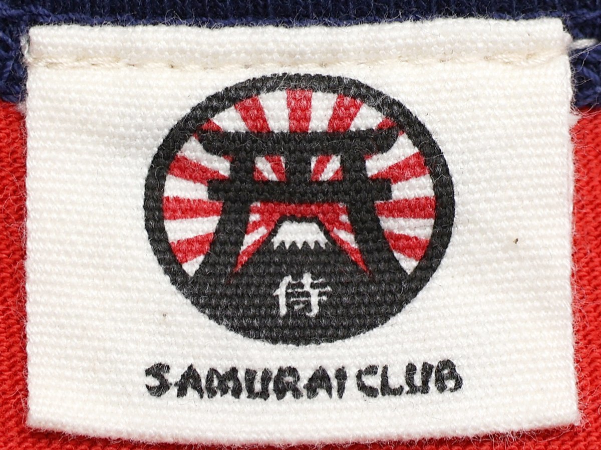 SAMURAI CLUB (サムライ蹴球倶楽部) Football Tee / 5分袖 フットボールTシャツ “S.C.C” 極美品 レッド size M / サムライジーンズ_画像7