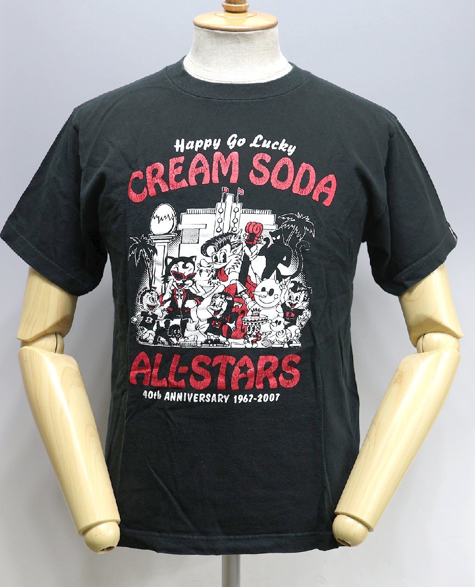 CREAM SODA (クリームソーダ) 40TH ANNIV. ALL-STARS TEE / 40周年 オールスター クルーネックTシャツ ブラック size M / ピンクドラゴン_画像1