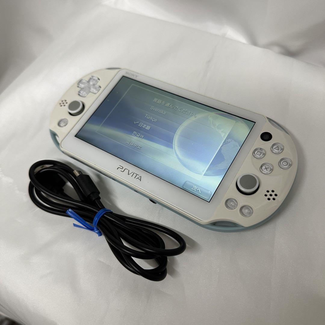 PSvita ライトブルー/ホワイト 本体のみ 背面キズあり 液晶キズなし