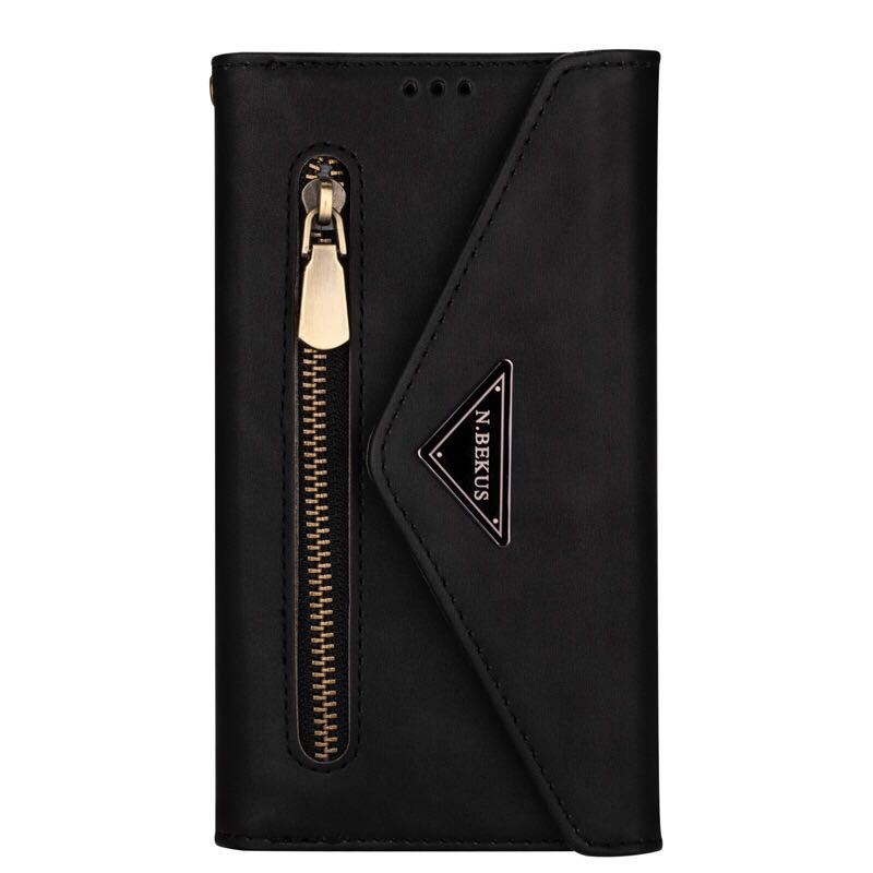 2020 model iPhone12 mini leather case iPhone 12 mini shoulder case iPhone 12 Mini case with strap . card storage notebook type black 