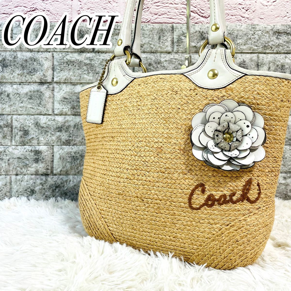 希少品 未使用 COACH コーチ フラワー カゴバッグ かごバッグ - かごバッグ