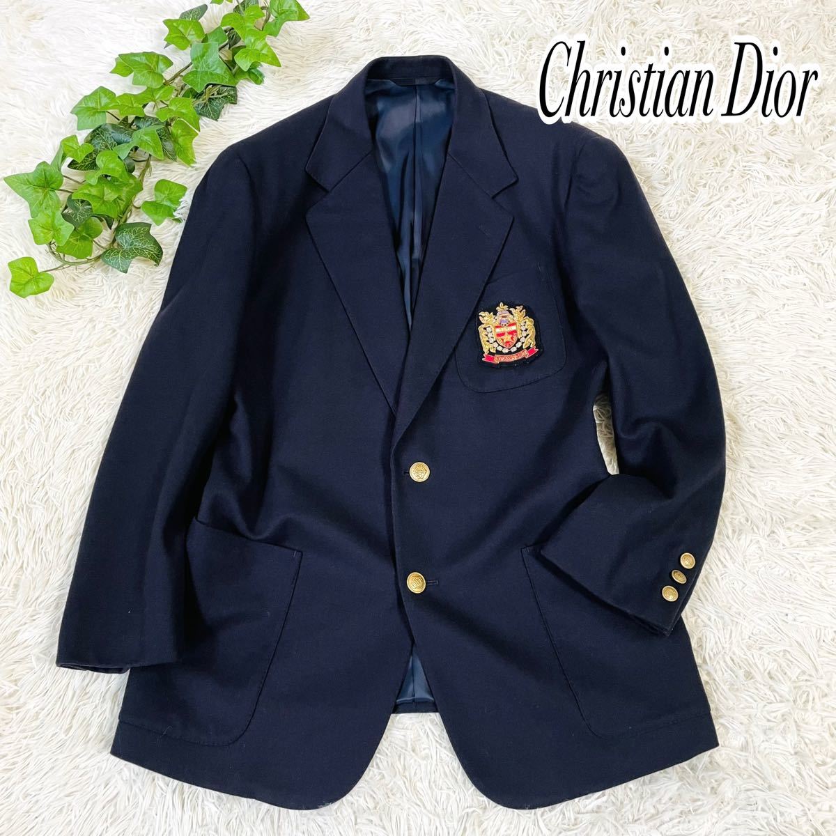 【美品】Christian Dior メンズ　紺ブレ　テーラードジャケット金釦