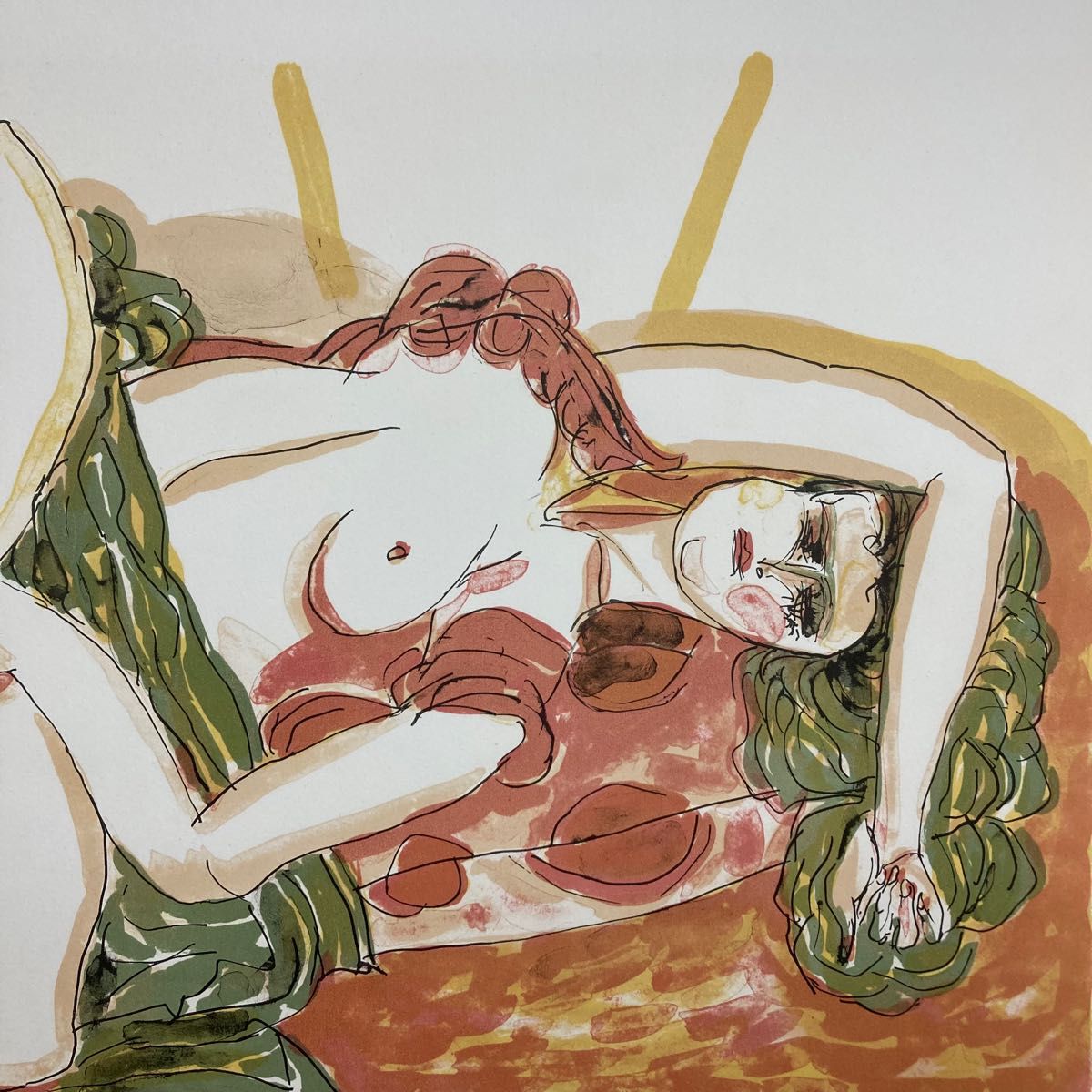 【真作保証】池田満寿夫「香りの壺」リトグラフ 直筆サイン 大型額装品 版画 裸婦