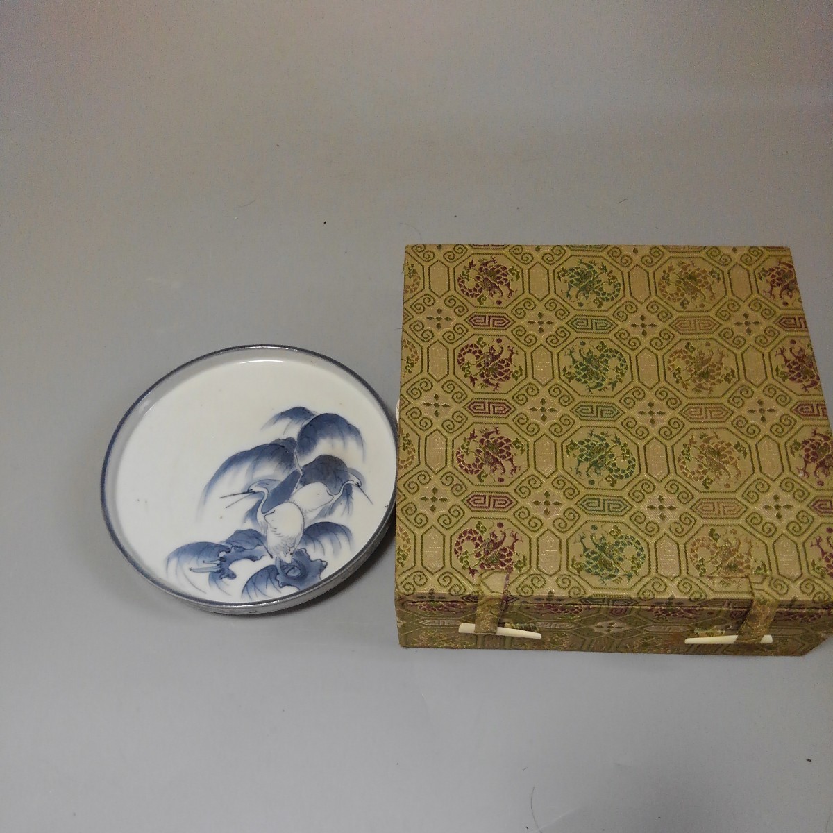 藍九谷鷺図小皿 江戸初期 | ryadalsultan.com