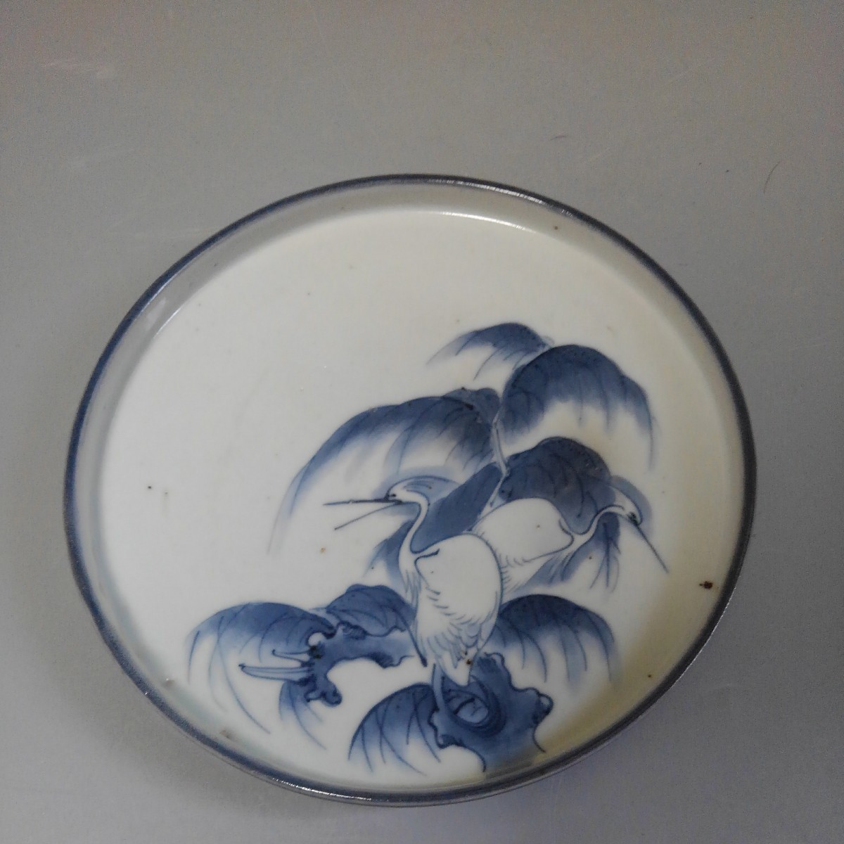 藍九谷鷺図小皿 江戸初期 | ryadalsultan.com