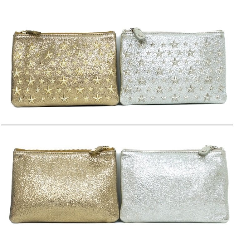 1円】ジミーチュウ JIMMY CHOO ☆ポーチ2点☆グリッターレザー スター