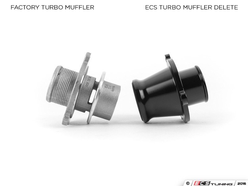 ** ECS Tuning made turbo muffler te Lee to pipe kit VW Golf 7 GTI / Golf 7 R / Audi S3 (8V) / TT (8S) / TTS (8S) for **