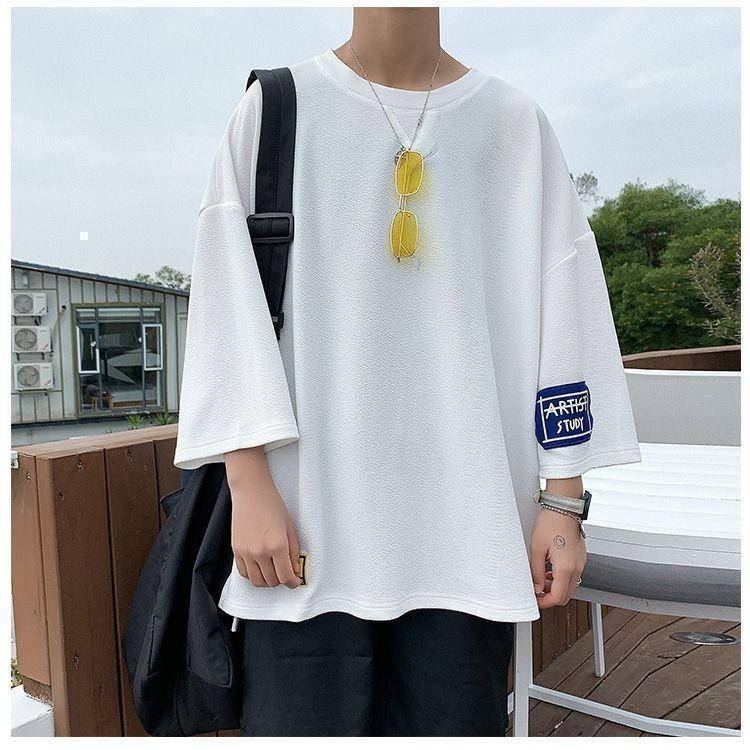 2XL 白 メンズ ビッグ オーバーサイズ Tシャツ 半袖 韓国 ストリート ホワイト オシャレ 涼しい サラサラ 3L かっこいい 薄め ダボダボ 12