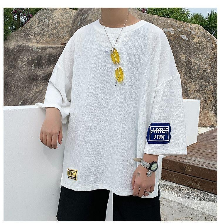 XL 白 メンズ ビッグ オーバーサイズ Tシャツ 半袖 韓国 ストリート 夏 ホワイト オシャレ 涼しい サラサラ かっこいい シンプル 薄め 0