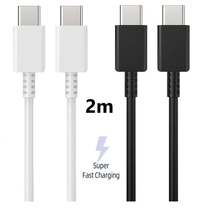 2m USB Type-C to Type-C ケーブル PD対応 3A クイックチャージ 急速充電 TypeC USB-C　充電 データ転送 ブラック_画像1