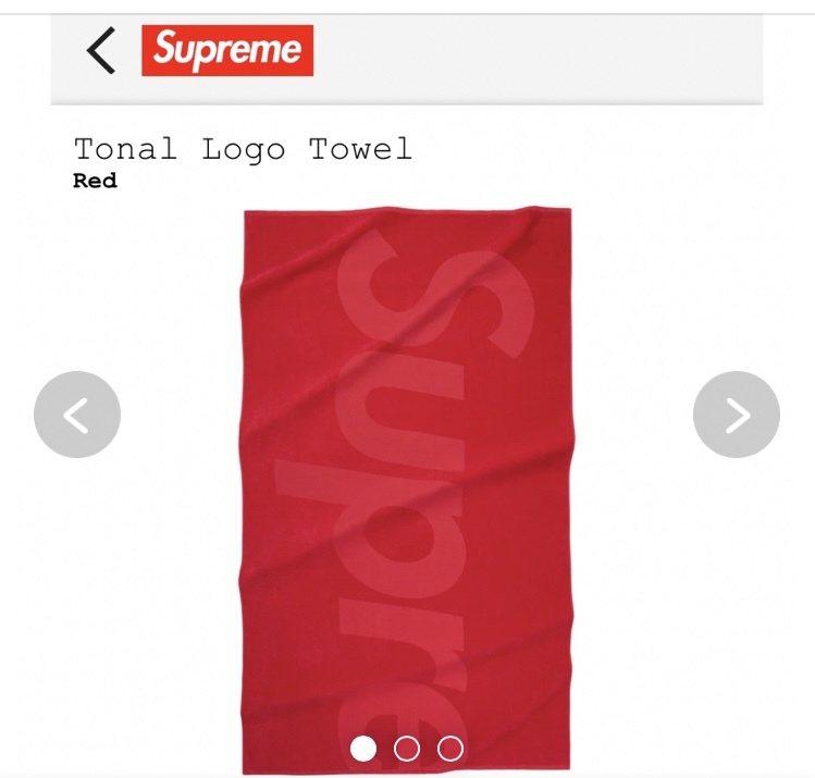 Supreme Tonal Logo Towel Redシュプリームトーナルロゴタオルレッド