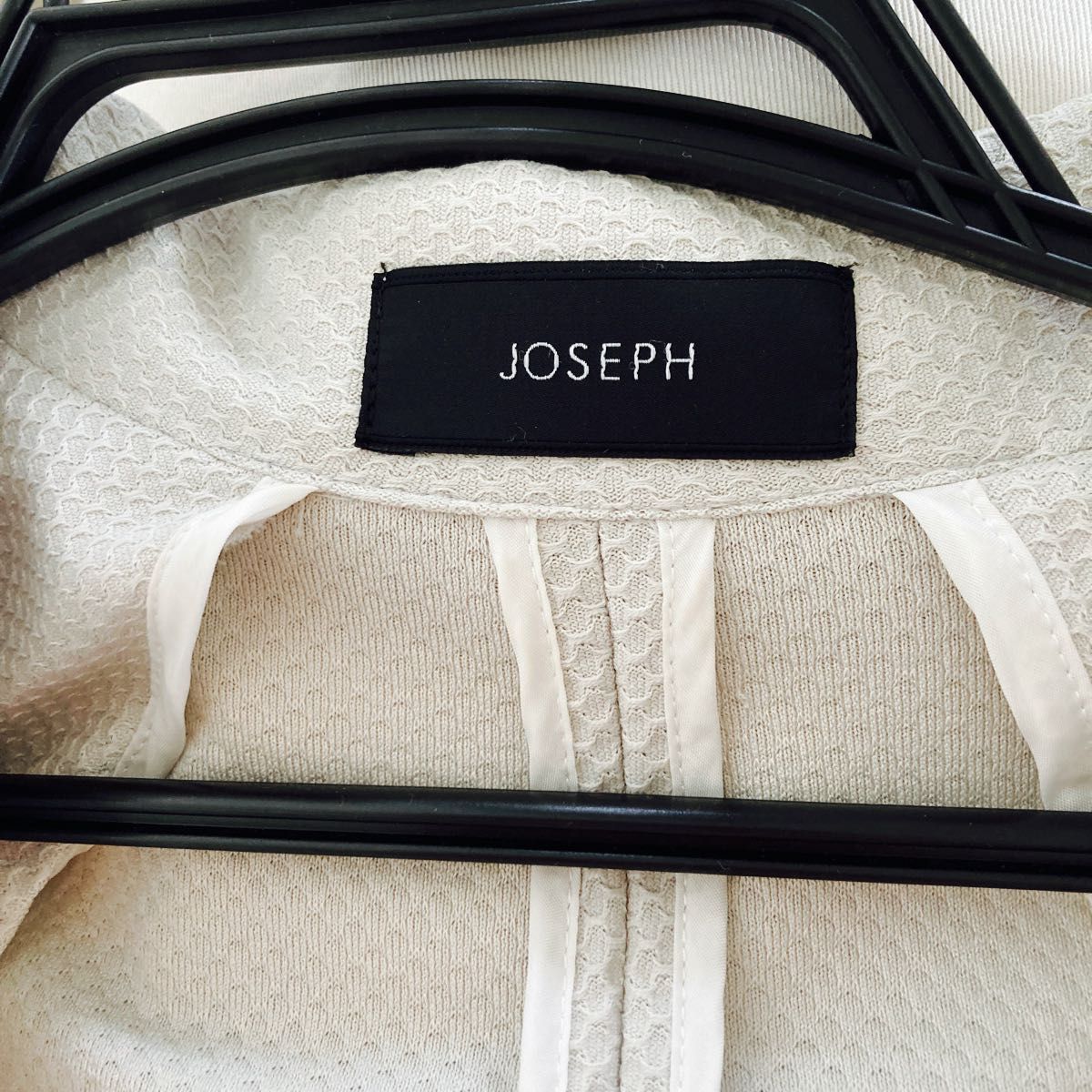 Joseph ジョセフ 綿92% 長袖 テーラード ジャケット 38 M ライトグレー 日本製 ピケ 織地 上質 オンワード樫山