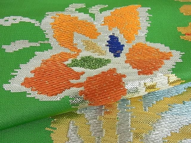 花美人□極上 龍村平蔵 本袋帯 モール一房文 金銀糸 逸品 kh625